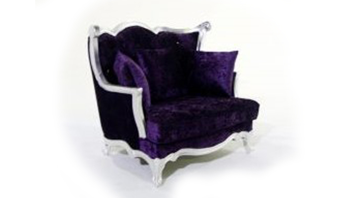 2 Seater Purple Couch - Prop For Hire