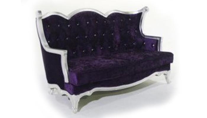 3 Seater Purple Couch - Prop For Hire