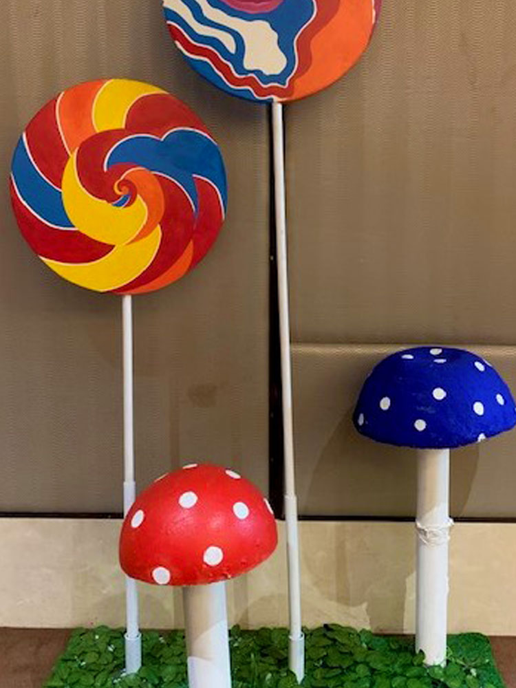 Alice Lollies Toadstools - Prop For Hire