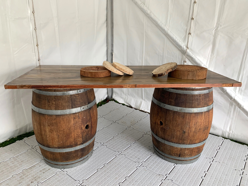 Barrel Buffet Table - Prop For Hire