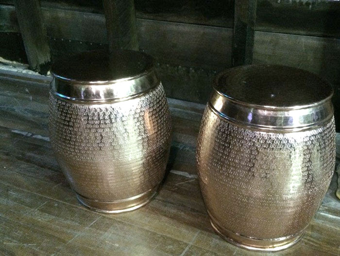 Copper Barrel Stools - Prop For Hire