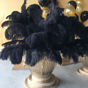 Gangster Gold Urn with Black Flowers - Prop For Hire