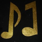 Gold Glitter Notes - Prop For Hire