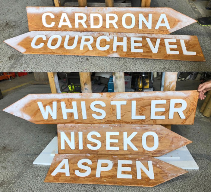Large Timber Signs - Prop For Hire