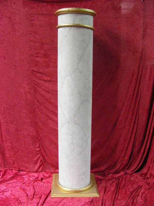 Marblised White Column - Prop For Hire