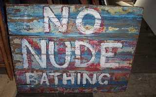 No Nude Bathing Sign - Prop For Hire