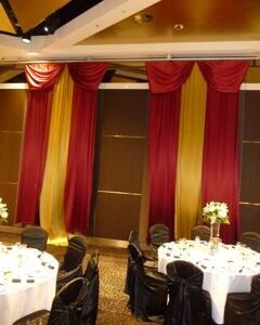 Red And Gold Draping - Prop For Hire