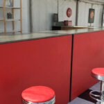 Red Bar Stool - Prop For Hire