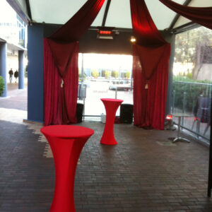 Red Ceiling Draping - Prop For Hire