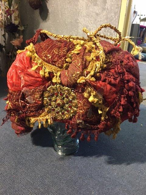 Red Gold Turban - Prop For Hire