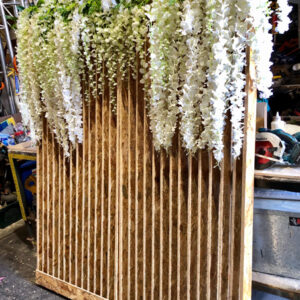 Timber and Flowers Backdrop - Prop For Hire