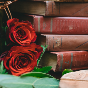 Vintage Books and Roses - Prop For Hire