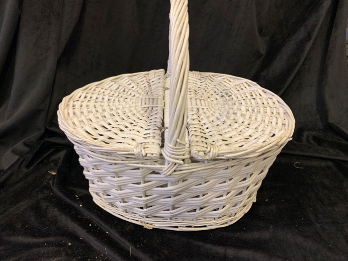 White Picnic Basket - Prop For Hire